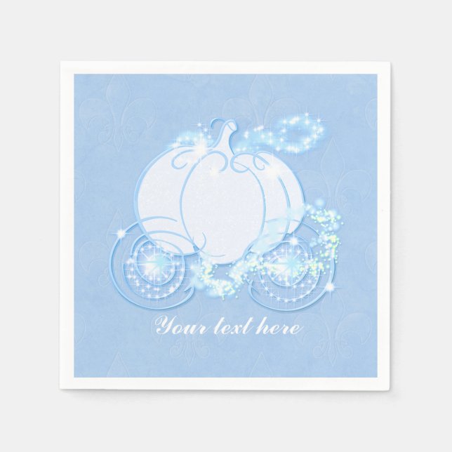 Serviette Jetable Cendrillon Carriage Storybook Princess Napkins (Devant)