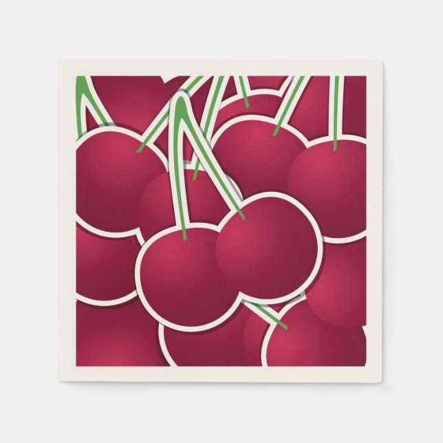 Serviette Jetable Cerise funky (Devant)