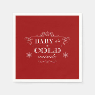 Serviette Jetable C'est célébration extérieure à froid d'hiver