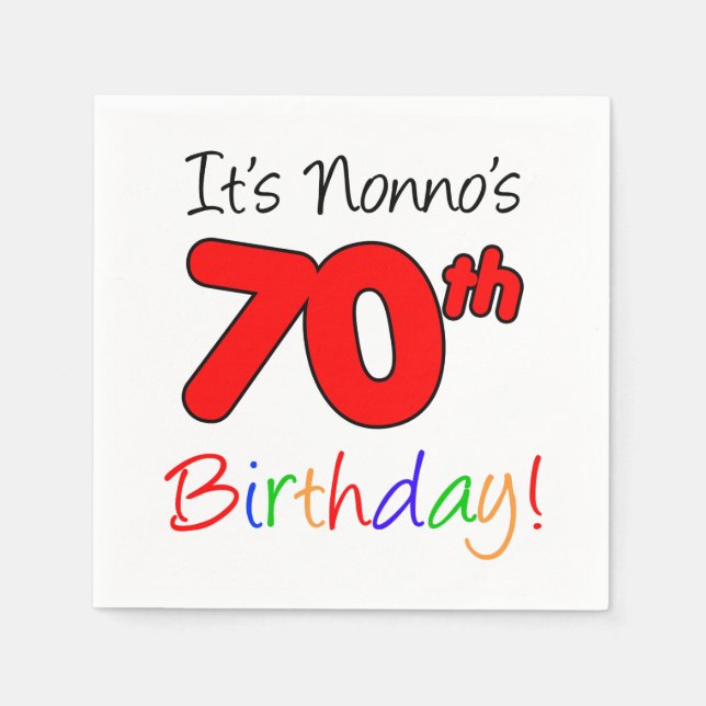 Serviette Jetable C'est Nonno's 70th Birthday Fun Napkins (Devant)