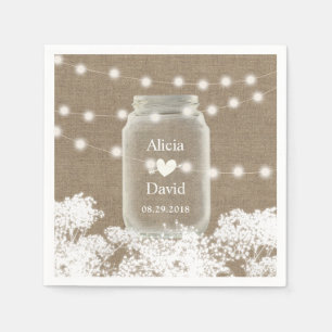 Serviette Jetable Chaîne de respiration du bébé Mariage rustique Mas
