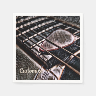 Serviette Jetable Chaînes De Guitare En Papier Cuir Serviettes