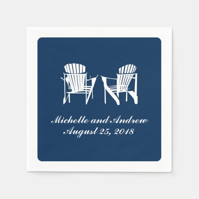 Serviette Jetable Chaises Adirondack | MARIAGE (Devant)