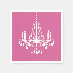 Serviette Jetable Chandelier rose Naples