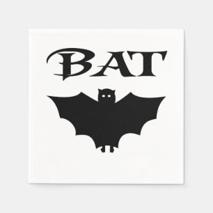 Serviette Jetable Charmante Chauve-Souris Noir Et Blanc Halloween