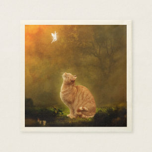 Serviette Jetable Chat et fée