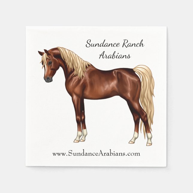 Serviette Jetable Châtaigner égyptien Cheval Arabe laxen Mane & Tail (Devant)