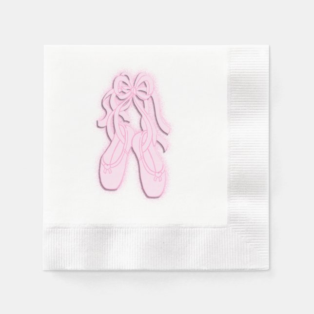 Serviette Jetable Chaussures de ballet roses (Devant)