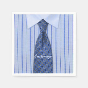 Serviette Jetable Chemise bleue et Cravate Mens Suit Napkins 2