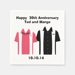 Serviette Jetable Chemises de Bowling Rétro