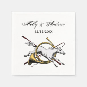 Serviette Jetable Cheval Equestre Préppy Jumping à travers la couleu