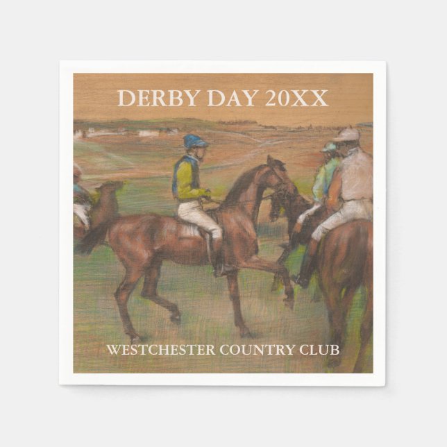 Serviette Jetable Chevaux de course Derby | Edgar Degas personnalisé (Devant)