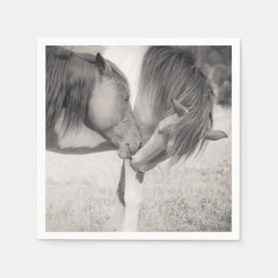 Serviette Jetable Chevaux embrassant les serviettes de papier