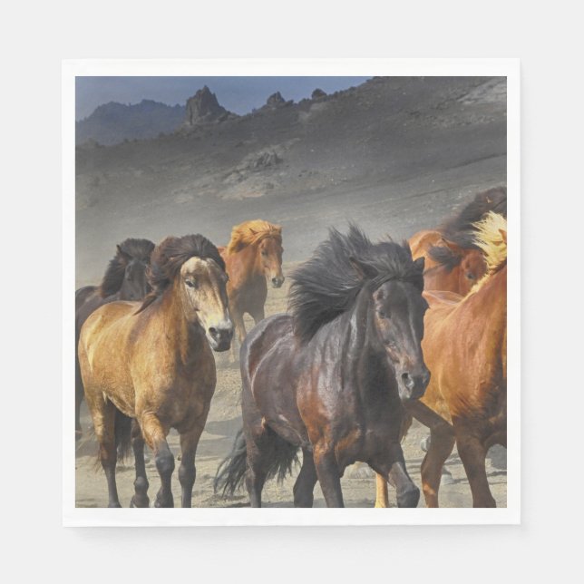 Serviette Jetable Chevaux sauvages (Devant)