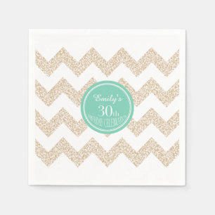 Serviette Jetable Chevron 30e Anniversaire P Napkin Choisissez la co