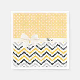Serviette Jetable Chevron et Pois