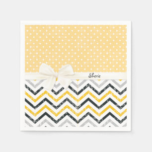 Serviette Jetable Chevron et Pois