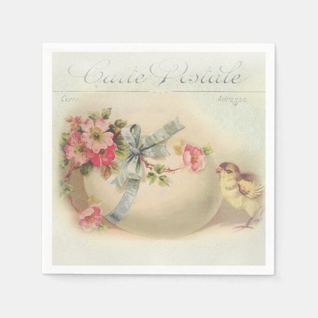 Serviette Jetable chic et oeuf victorien de Pâques (Devant)