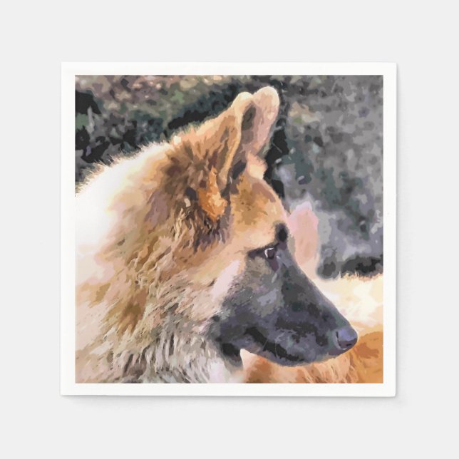SERVIETTE JETABLE CHIEN ALLEMAND SHEPHERD (Devant)
