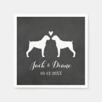 Chiens Boxers Couple de Mariés avec Texte Personna