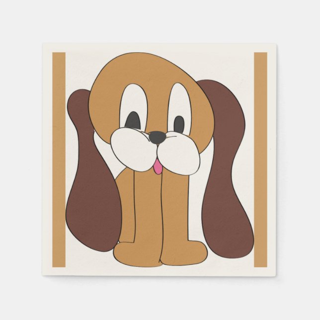 SERVIETTE JETABLE CHIOT OREILLES LONGE (Devant)
