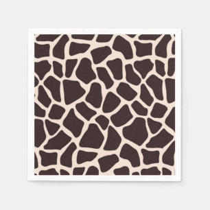 Serviette Jetable Chocolat et Girafe Tan