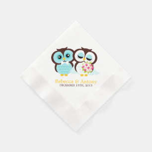Serviette Jetable Chouettes mariages