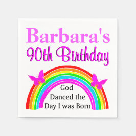 SERVIETTE JETABLE CHRÉTIEN 90E ANNIVERSAIRE NAPKINS PERSONNALISÉS