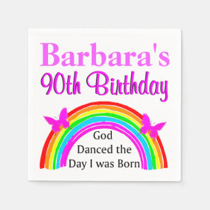 SERVIETTE JETABLE CHRÉTIEN 90E ANNIVERSAIRE NAPKINS PERSONNALISÉS