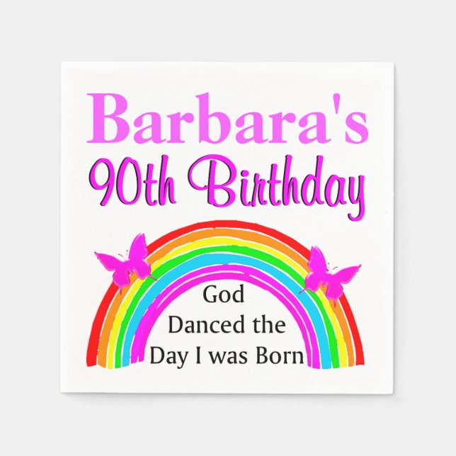 SERVIETTE JETABLE CHRÉTIEN 90E ANNIVERSAIRE NAPKINS PERSONNALISÉS (Devant)