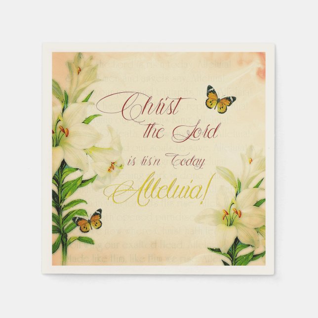 Serviette Jetable Christ le Seigneur est risn aujourd'hui (Devant)