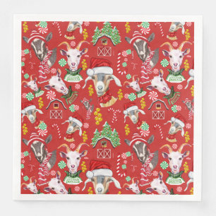 Serviette Jetable Christmas GOATS Bonbons et cloches de Jingle GetYe