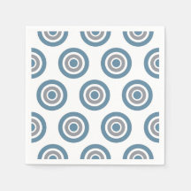 Cible Motif Bleu Gris Blanc Cocktail Napkins