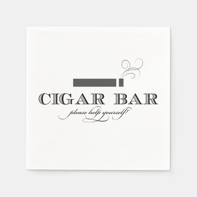 Serviette Jetable Cigar Bar Cocktail Napkins (Devant)
