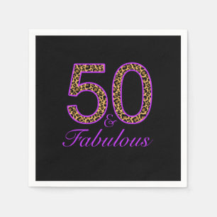 Serviette Jetable Cinquantième anniversaire noir pourpre fabuleux d