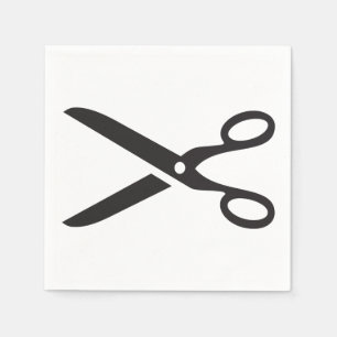 Serviette Jetable Ciseaux noirs