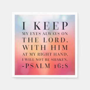 Serviette Jetable Citation de bible de 16:8 de psaume
