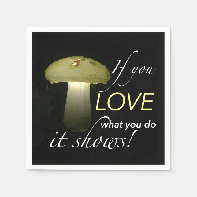 Serviette Jetable Citation inspirante brillante du champignon solair (Devant)