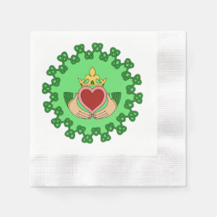 Serviette Jetable Claddagh et Green Knotwork