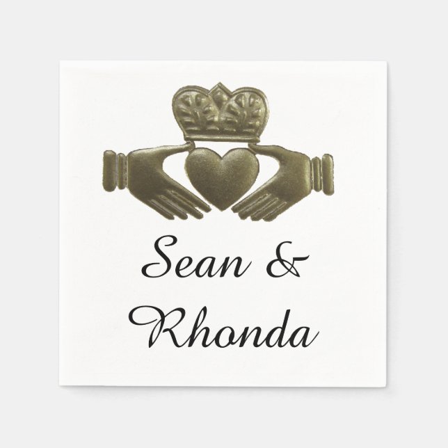 Serviette Jetable Claddagh irlandais (Devant)