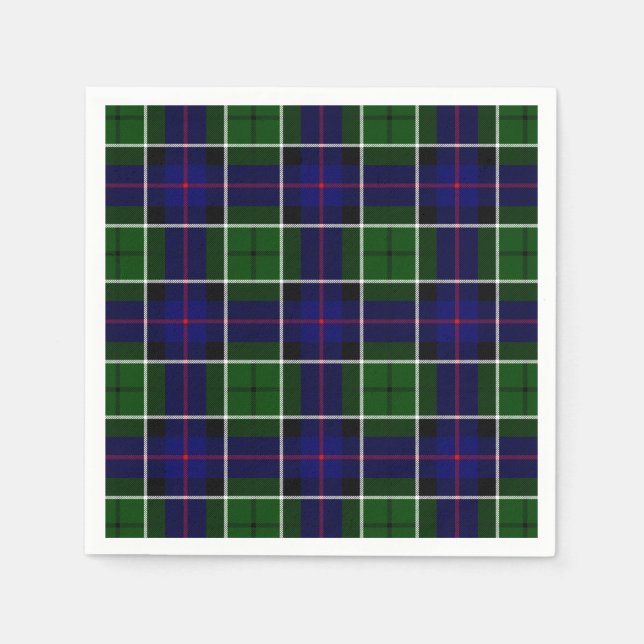 Serviette Jetable Clan Leslie Tartan (Devant)