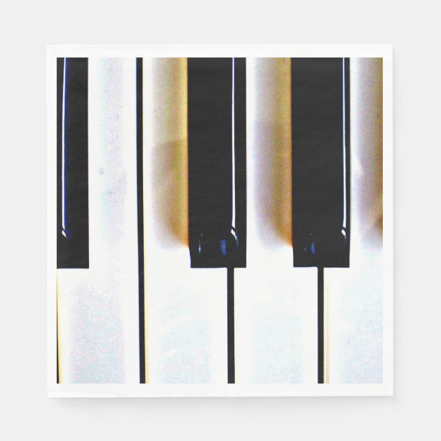 Serviette Jetable Clavier, touches noir et blanc (Devant)