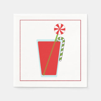Serviette Jetable Cocktail de Noël Napkin avec martini olive