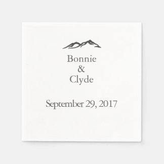 Serviette Jetable Cocktail Mariage de montagne serviettes