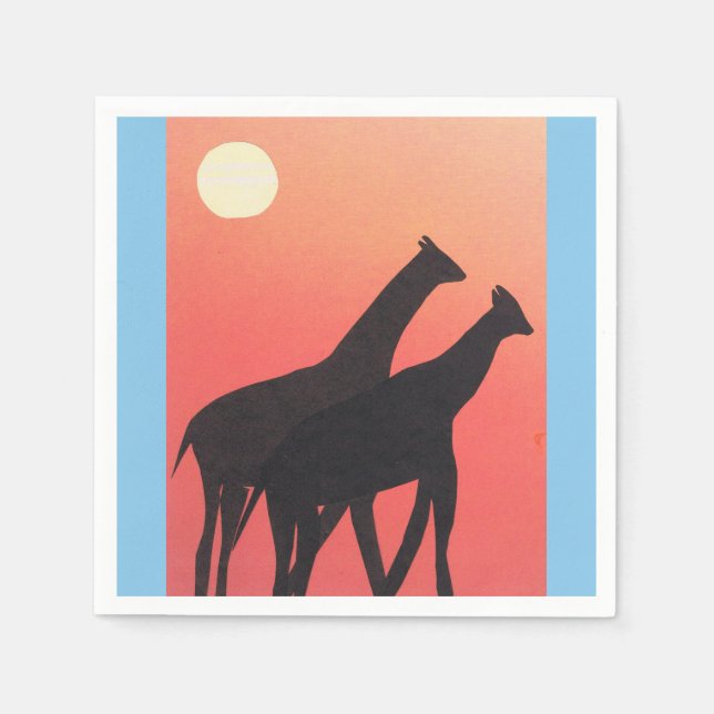 Serviette Jetable Cocktail serviettes avec design Giraffe (Devant)