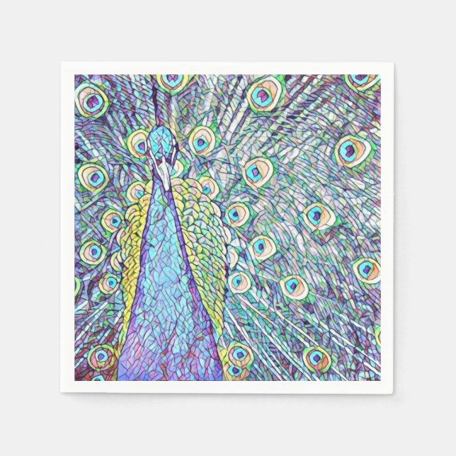 Serviette Jetable Cocktail serviettes avec jolie conception Peacock (Devant)