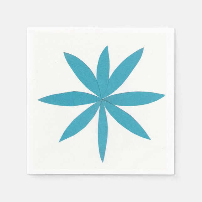 Serviette Jetable Cocktail serviettes avec un design étoilé Turquois (Devant)