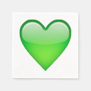 Serviette Jetable Coeur vert - Emoji