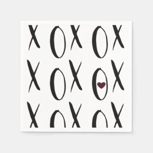 Serviette Jetable Coeur XOXO