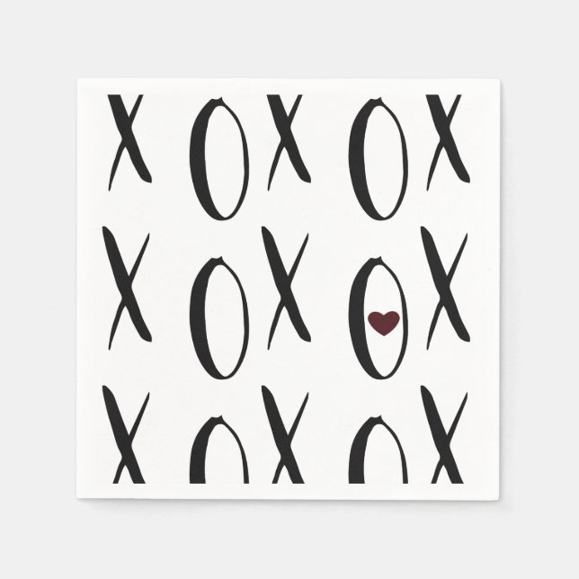 Serviette Jetable Coeur XOXO (Devant)